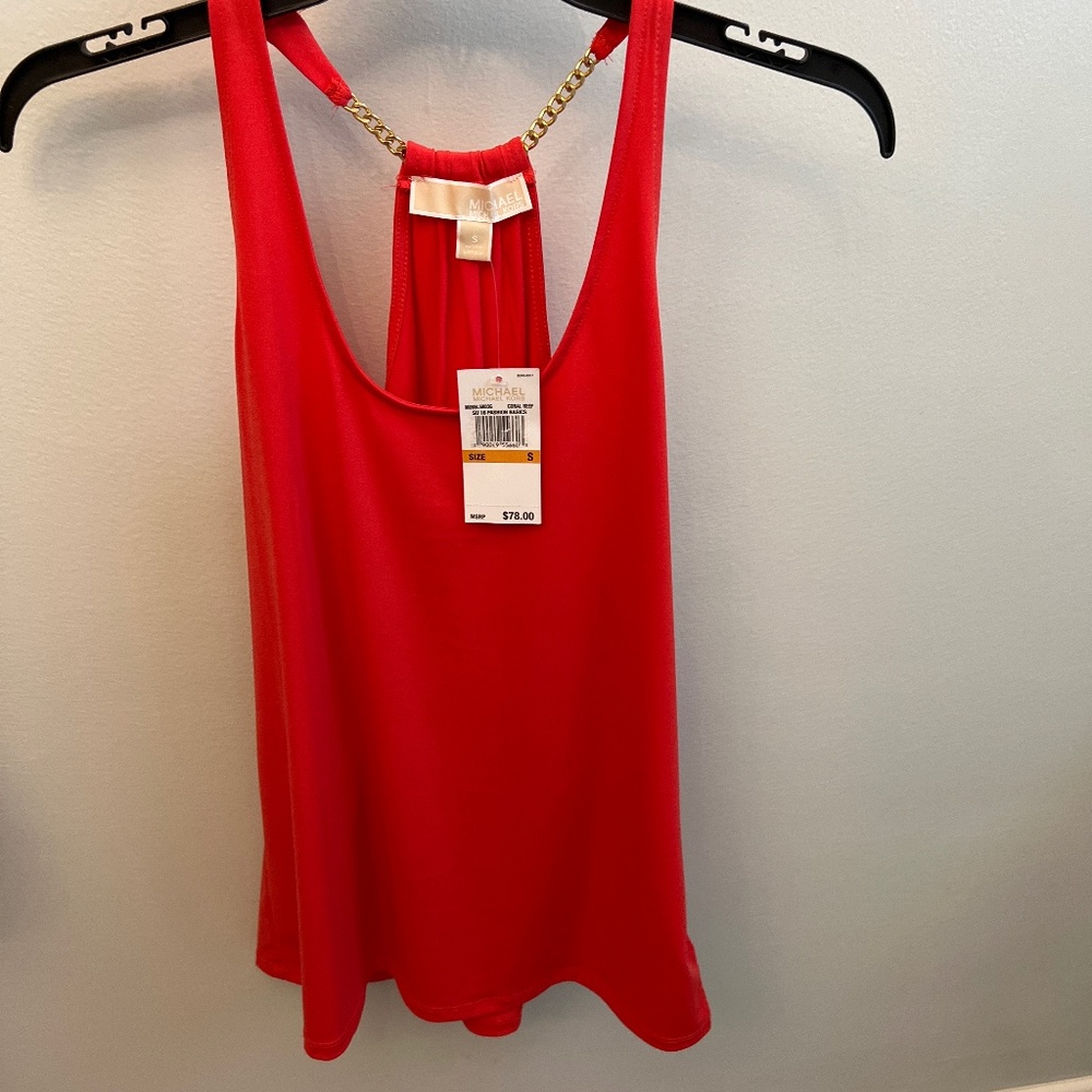 Michael kors coral reef halter tank top